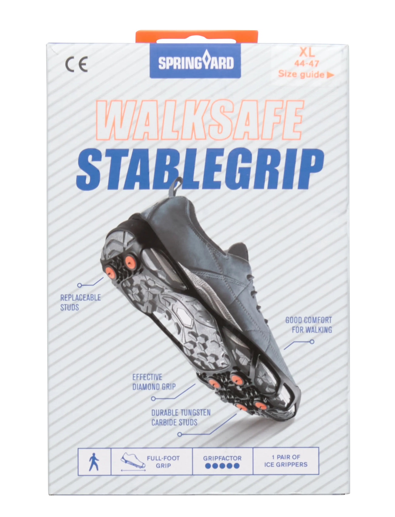 Springyard Stablegrip Walksafe, XL 44-47, Black, Shoe Accessories > Other Shoe Accessories, Dame