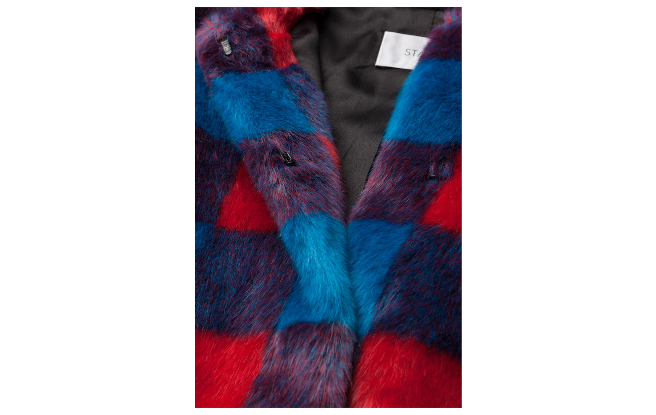 Stand Blue Jacket Polyester 100 Intérieure Équipement red Modacrylic Doublure Sofia rUEw56qxr