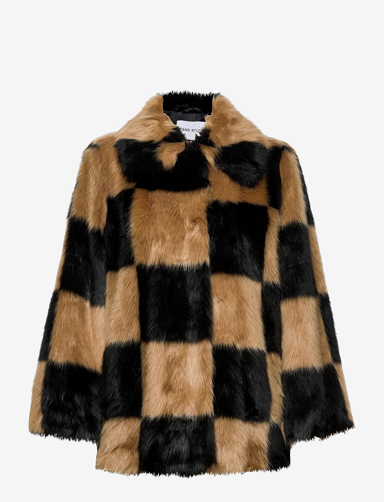 stand faux fur jacket