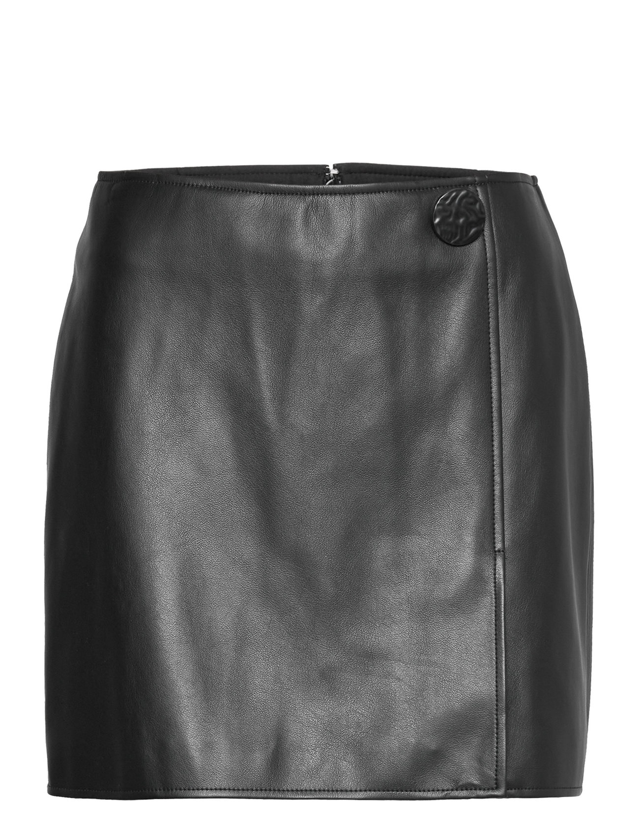 Big Button Skirt Kort Nederdel Black Stand Studio