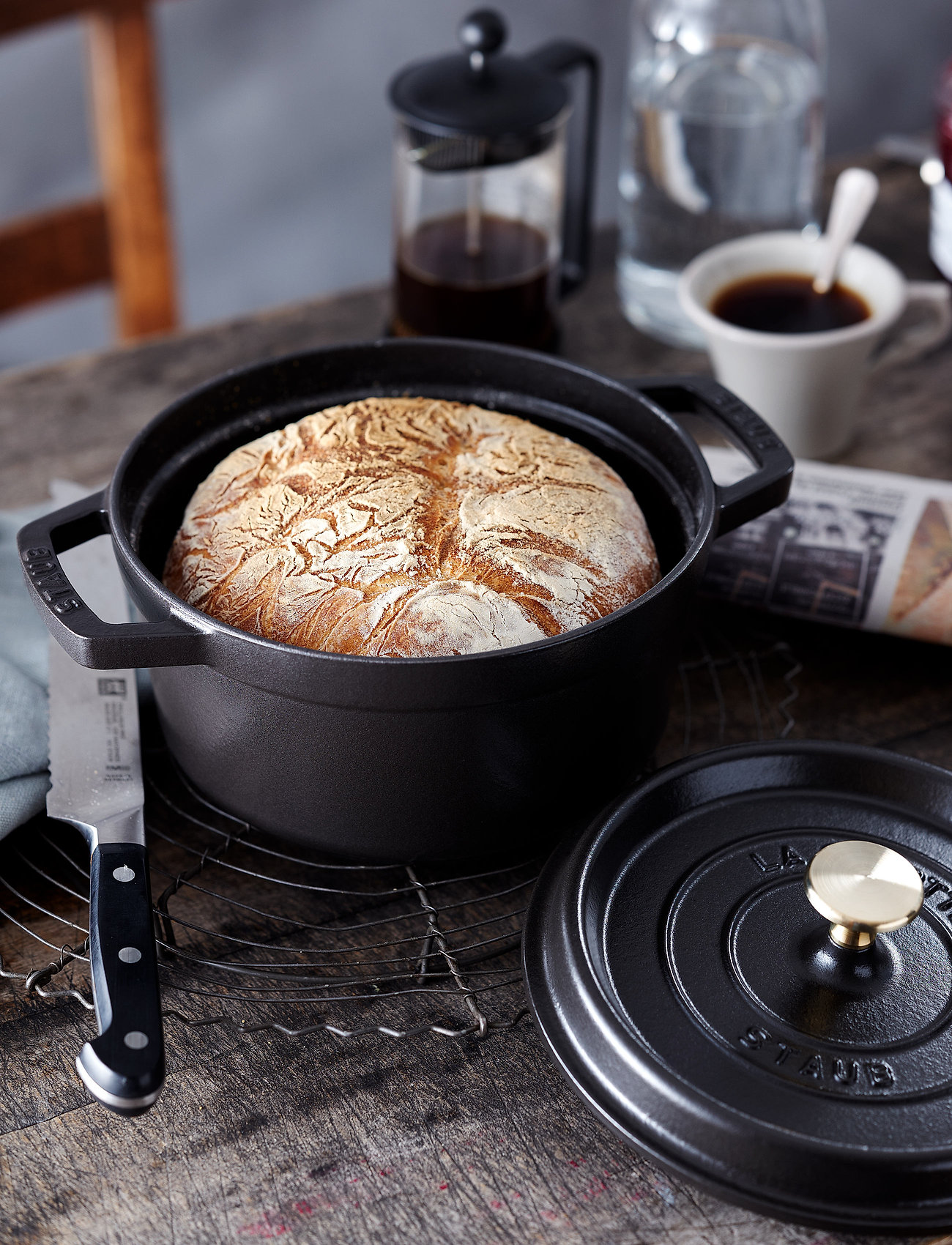 STAUB La Cocotte - Round Cast Iron, 2.2L, Black, Gryder & Pander > Bradepander, Unisex