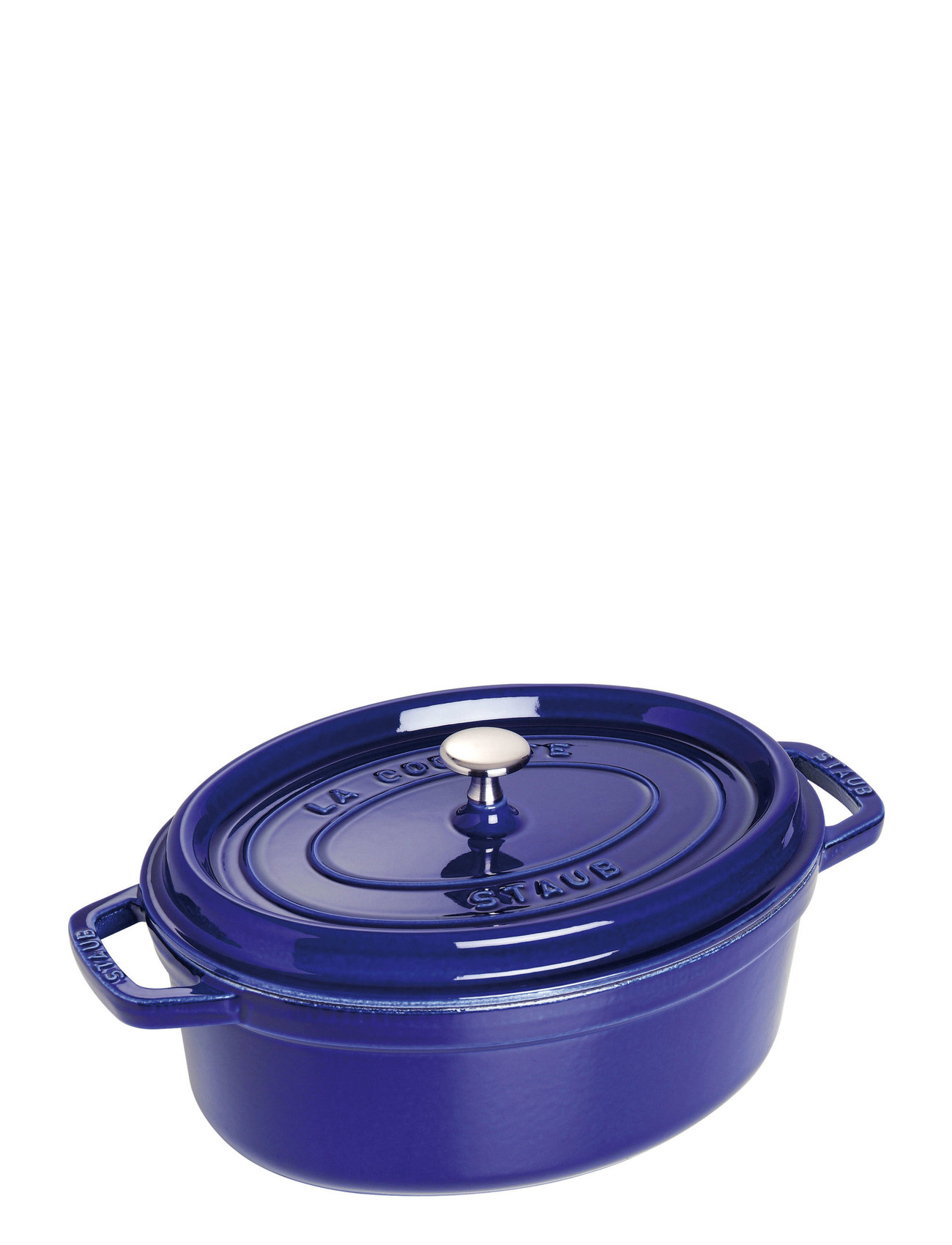 La Cocotte - Oval Cast Iron, 3 Layer Enamel Home Kitchen Pots & Pans Casserole Dishes Blue STAUB
