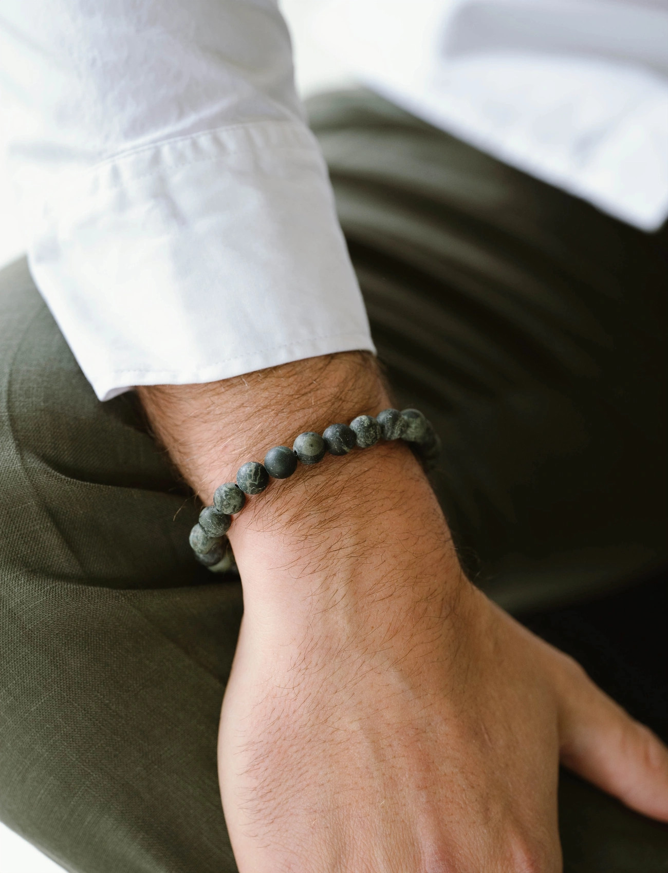 Steel & Barnett Essentials, M 20 - 21 cm, Green, Smykker > Armbånd, Herre
