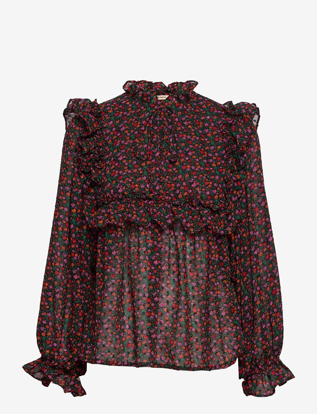 Stella Nova - Barbara Lou - long sleeved blouses - dark colourful winter flowers - 0