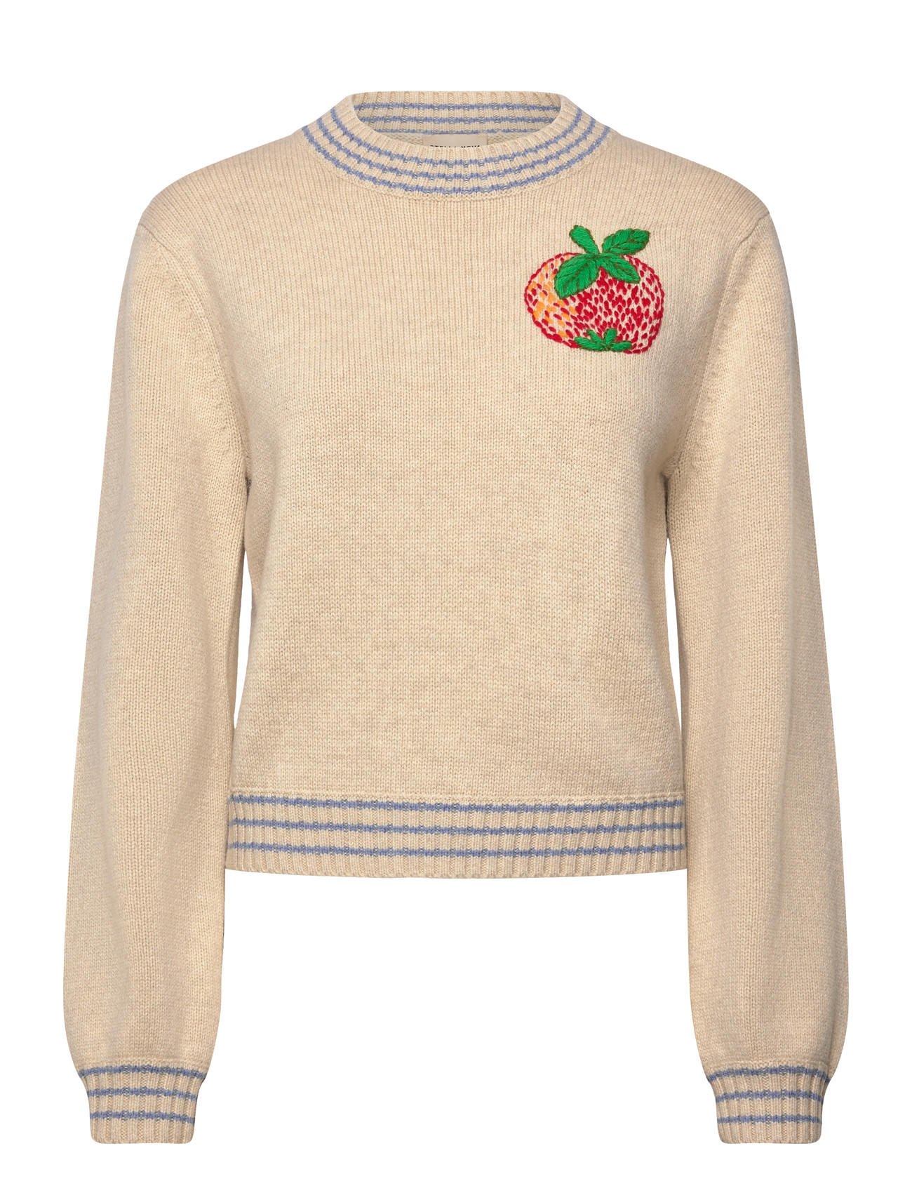 STELLA NOVA Wolle Pullover With Bestickt Apple Beige - XS - Damen