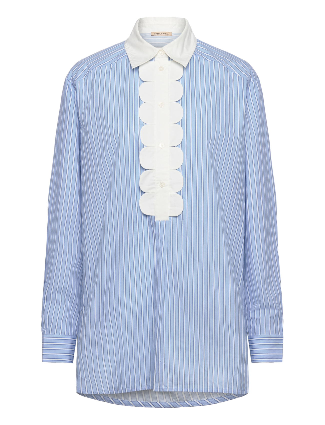 STELLA NOVA Gestreift Shirt With Scallops Blau - 34 - Damen