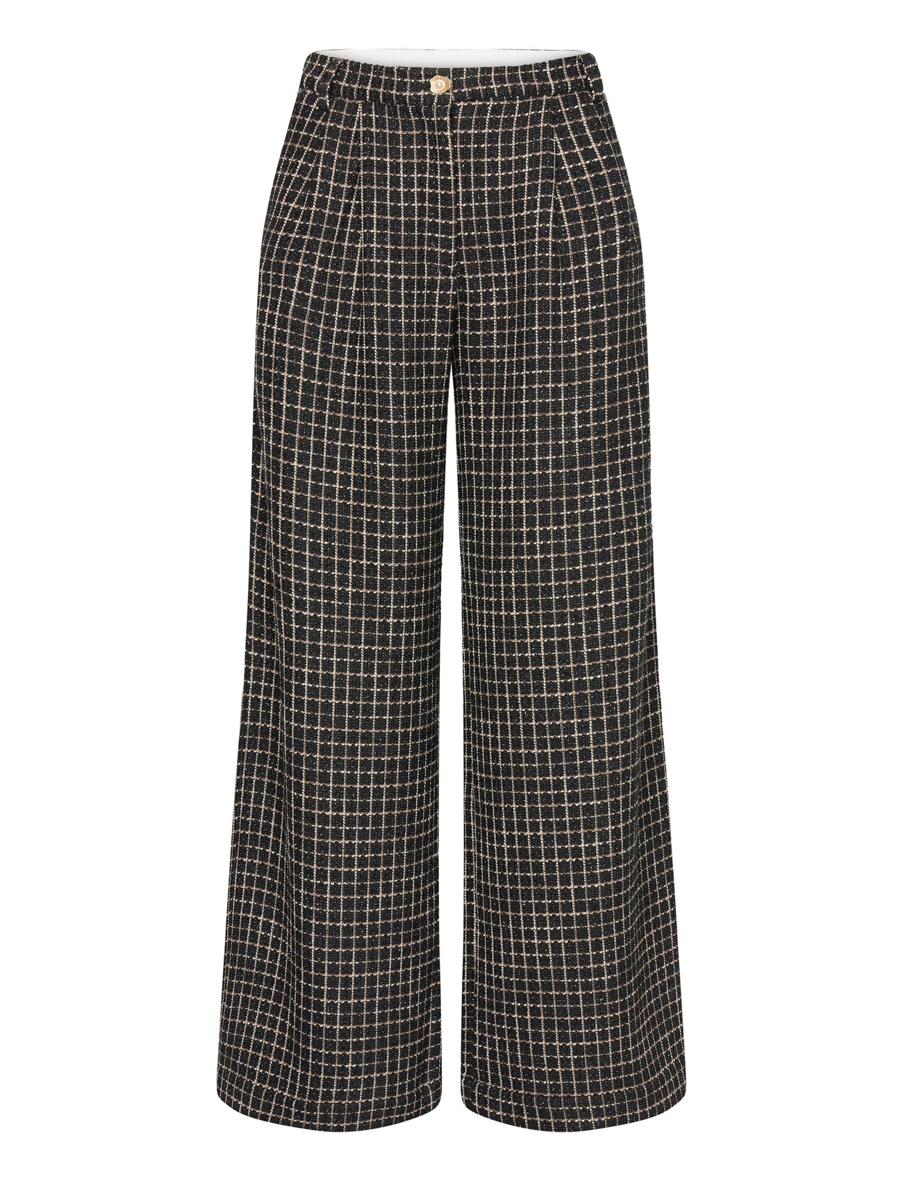 Checked Bouclé Pants Black Stella Nova
