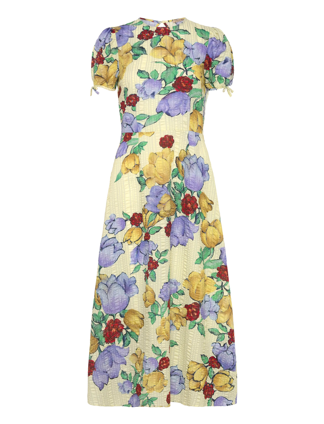 Flowered Cotton Midi Dress Dresses Summer Dresses Multi/patterned Stella Nova