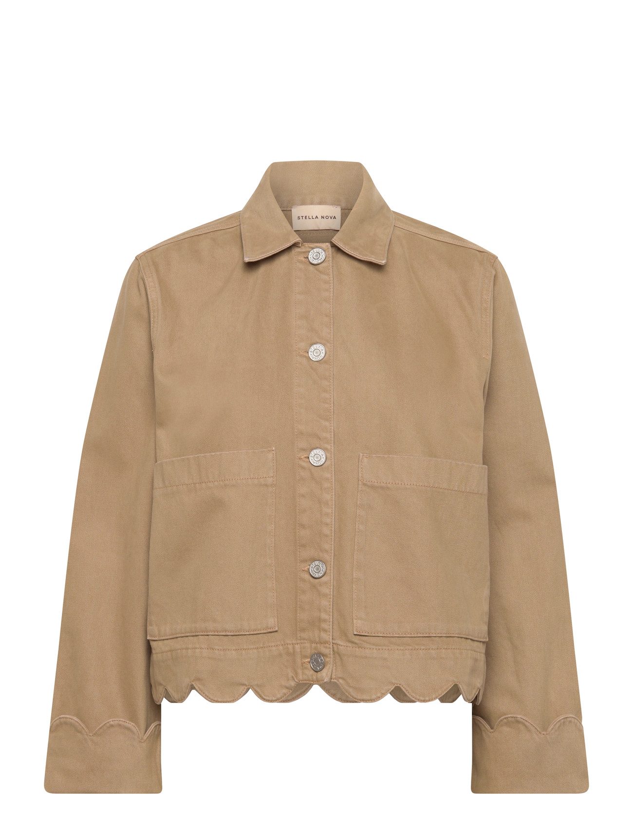 STELLA NOVA Shirt With Scallop Edge Beige - 34 - Damen