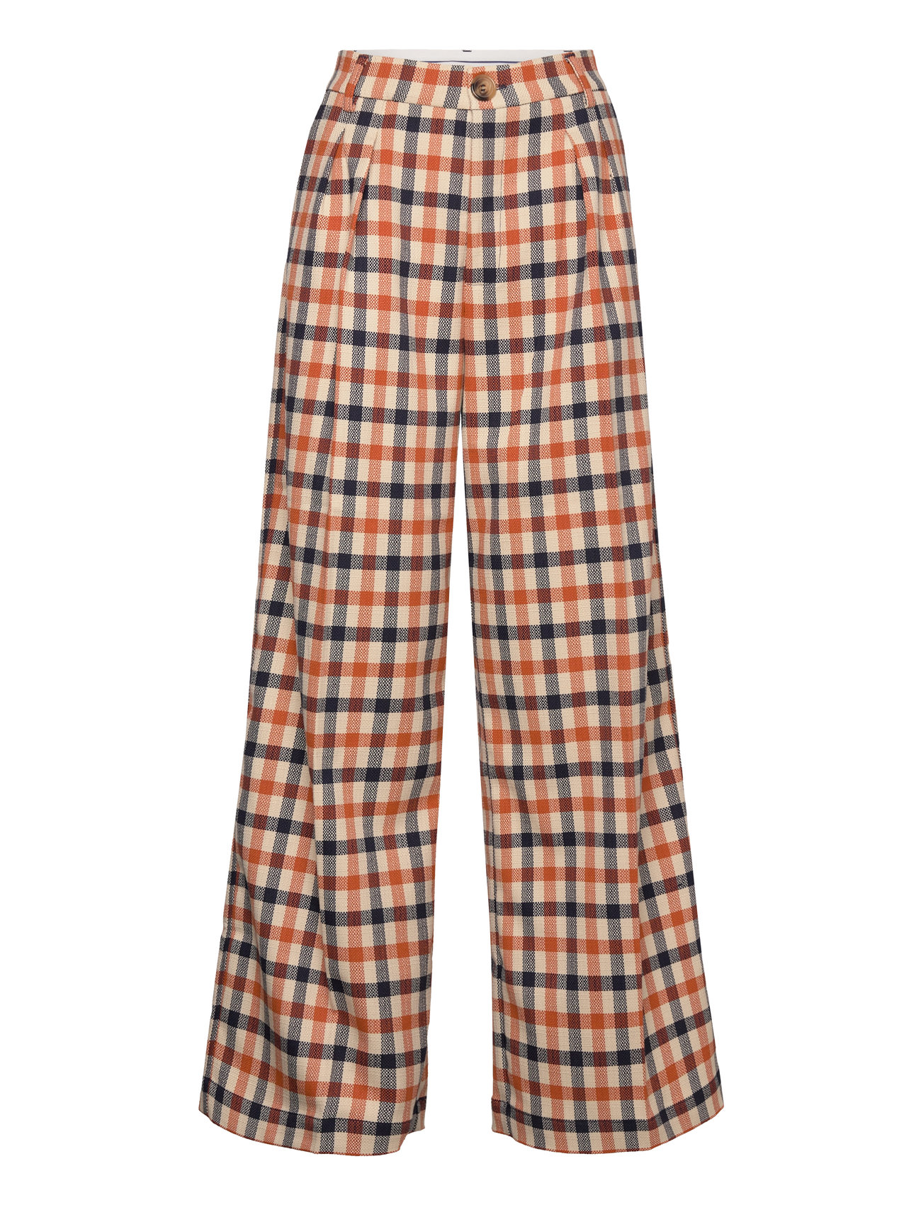 Stella Nova Checked Wide Pants Orange