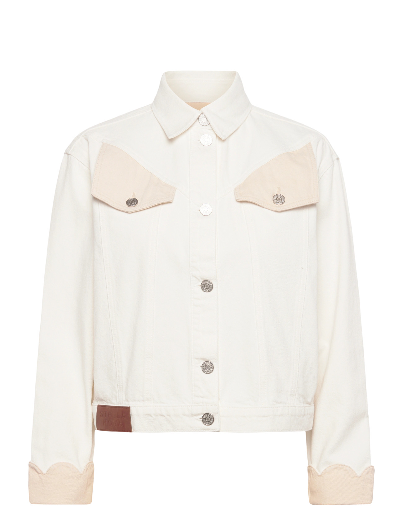 STELLA NOVA Two-Toned Baumwolle Jacke Weiß - 40 - Damen