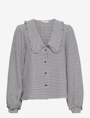 Stella Nova - Jeanie My - long sleeved blouses - grey/creme checks - 0