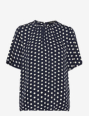 Stella Nova - Loni - short-sleeved blouses - navy/creme - 0
