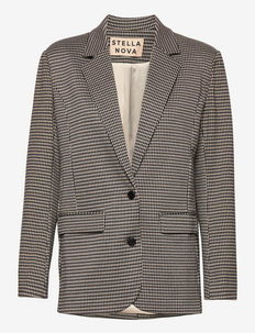 Molly My - double breasted blazers - camel black checks