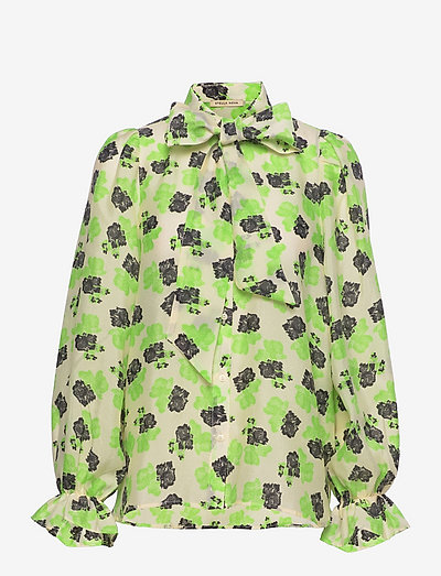 Erina - long sleeved blouses - flower power green