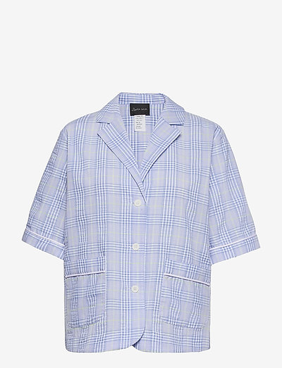 Viga - short-sleeved shirts - blue checks