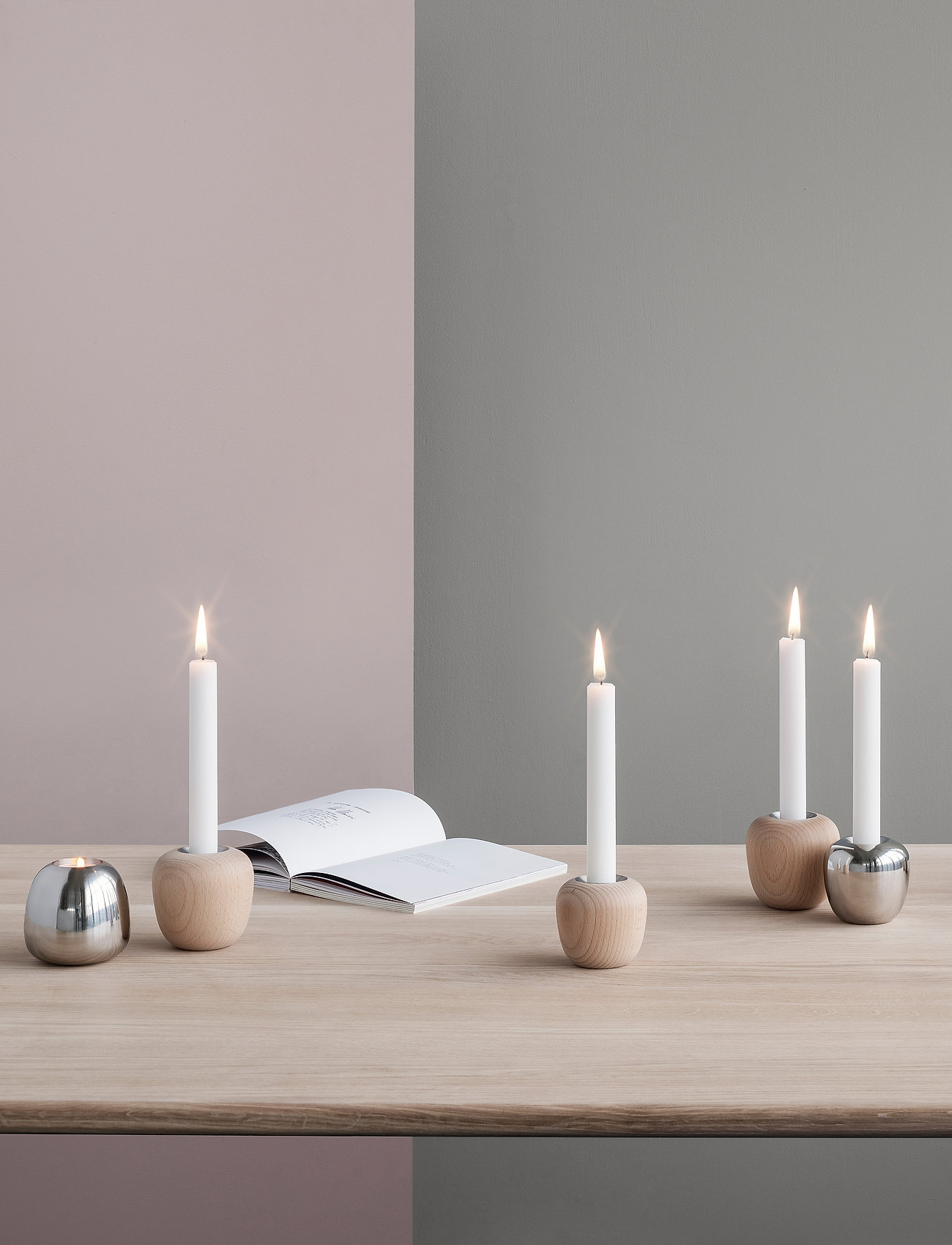 Stelton Ora Lysestage H 8 cm Beech Wood, H8 cm 8, Brown, Lysestager & Lanterner > Lysestager, Unisex