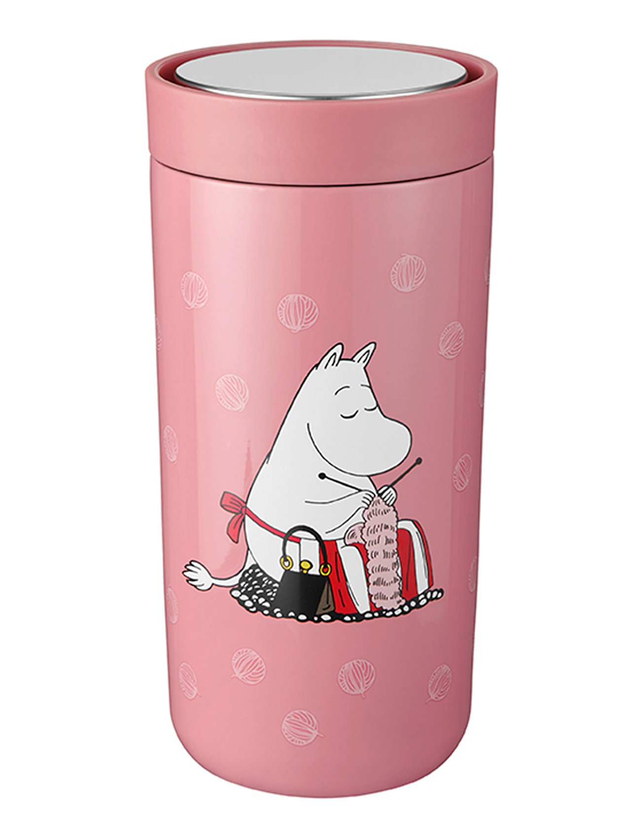 To Go Click Vacuum Insulated Cup 0.4 L. Moomin Knitting Home Tableware Cups & Mugs Thermal Cups Pink Stelton