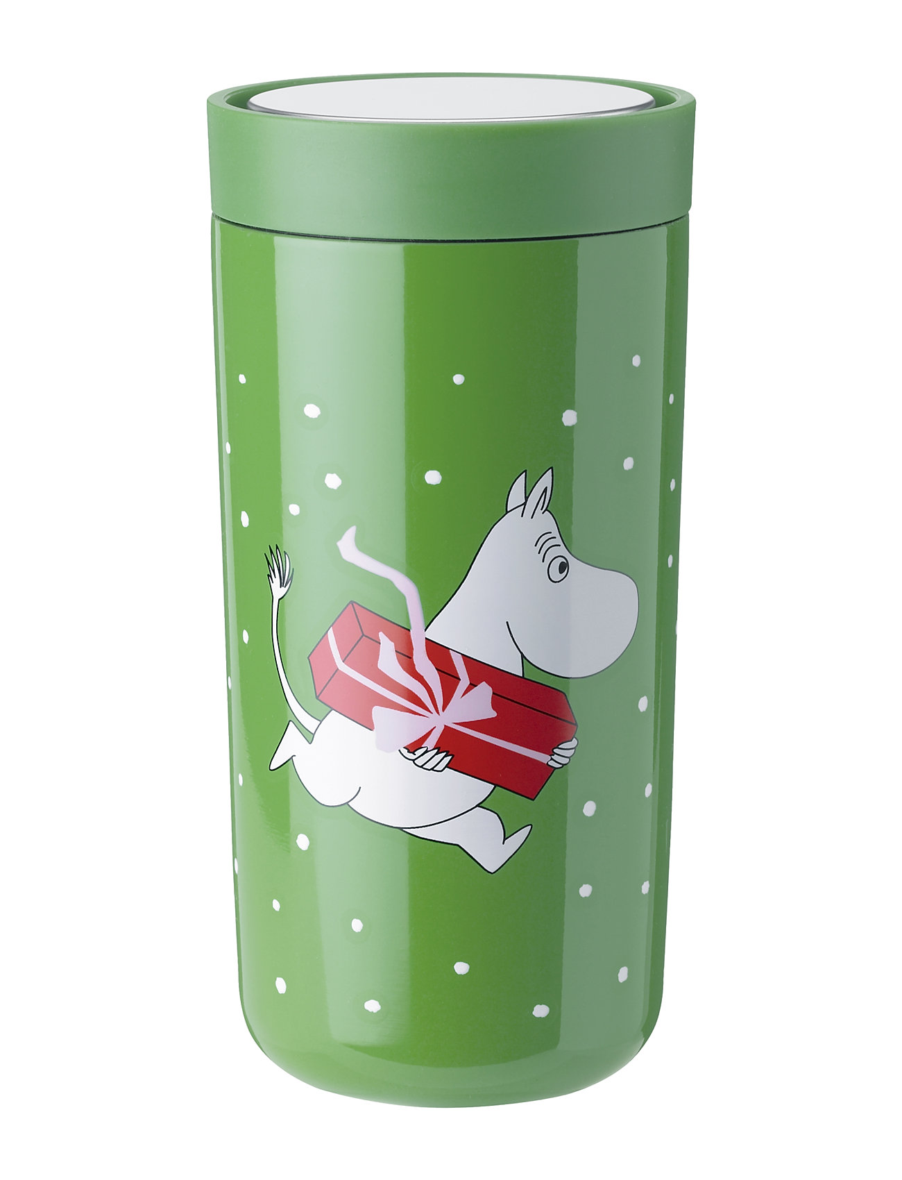 To Go Click Vacuum Insulated Cup 0.4 L. Moomin Present Home Tableware Cups & Mugs Thermal Cups Green Stelton