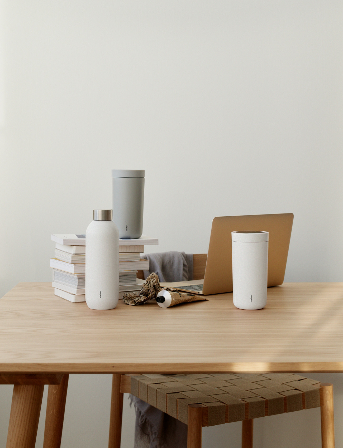 Stelton To Go Click Termokop 0.4 L. Soft Chalk, 0.4 L, White, Kopper Og Krus > Termokopper, Unisex