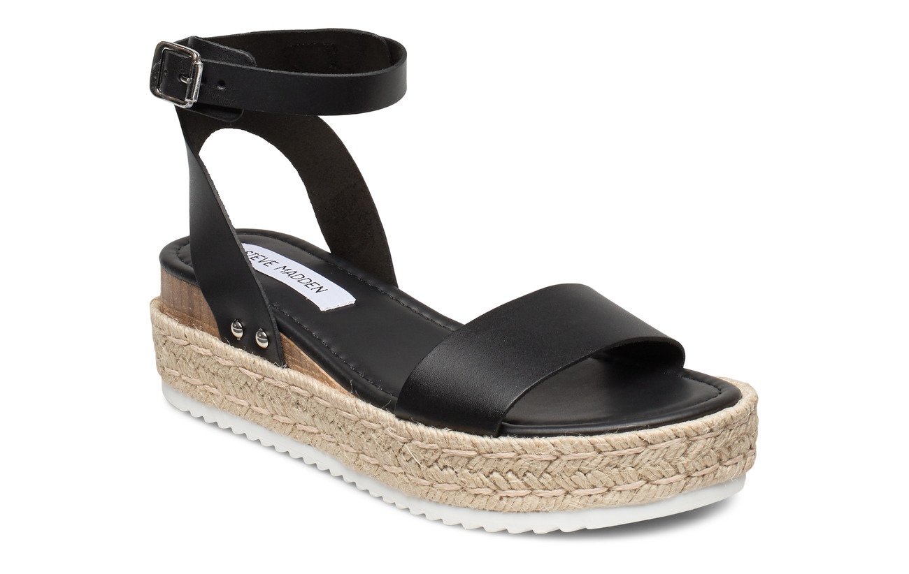 steve madden black leather sandals