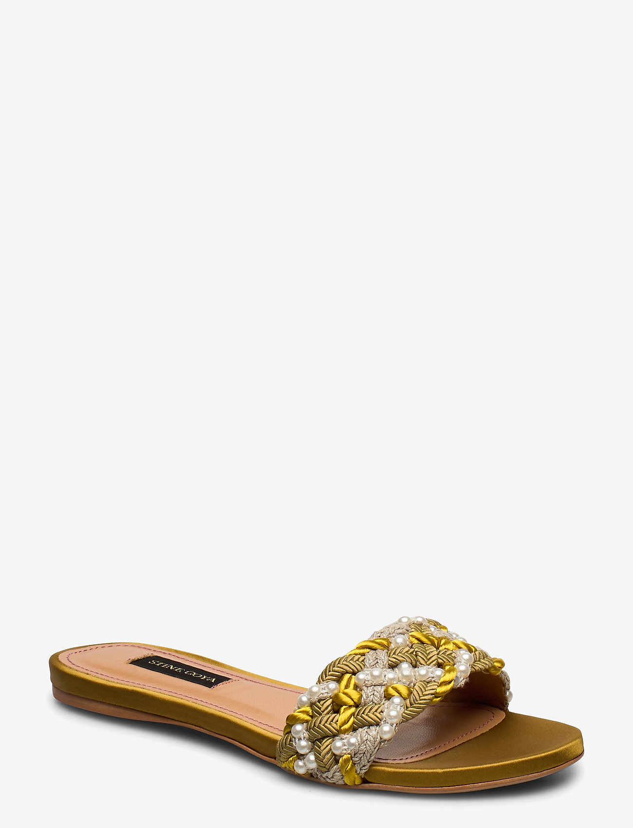 alaia gold sandals