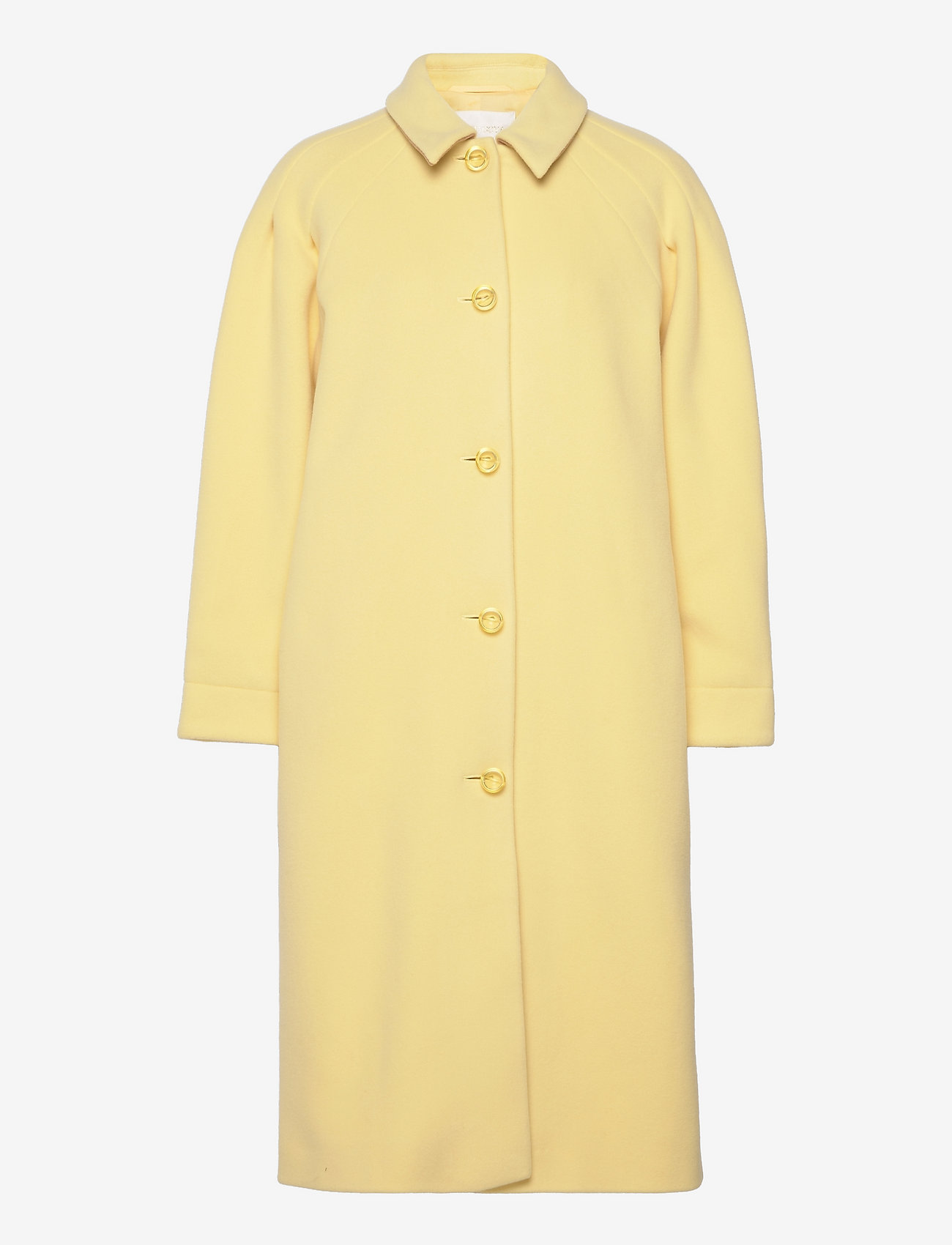 STINE GOYA - Mandala, 1318 Wool Outerwear - uldfrakker - pastel yellow - 1