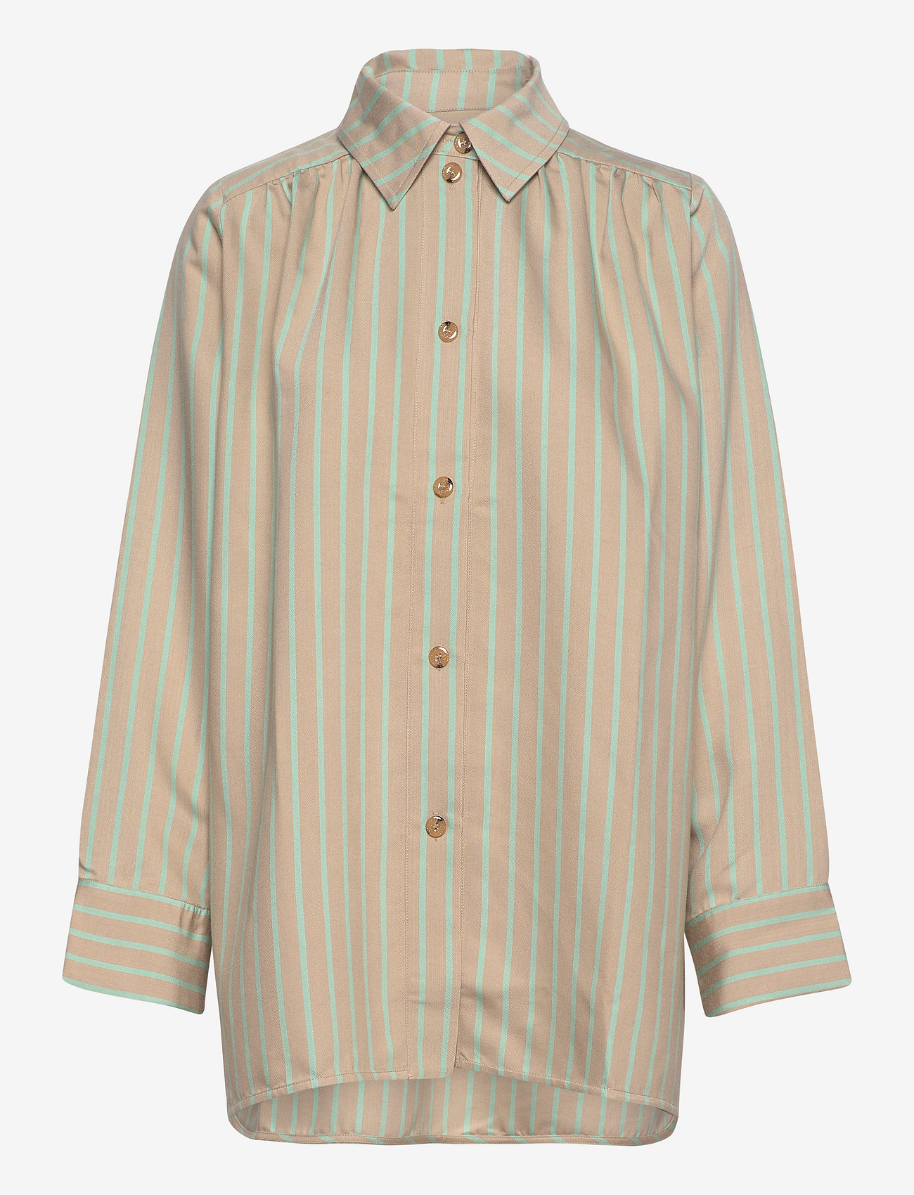 STINE GOYA - Laura, 1392 Striped Cotton - jeanshemden - 2025 jade stripe - 1