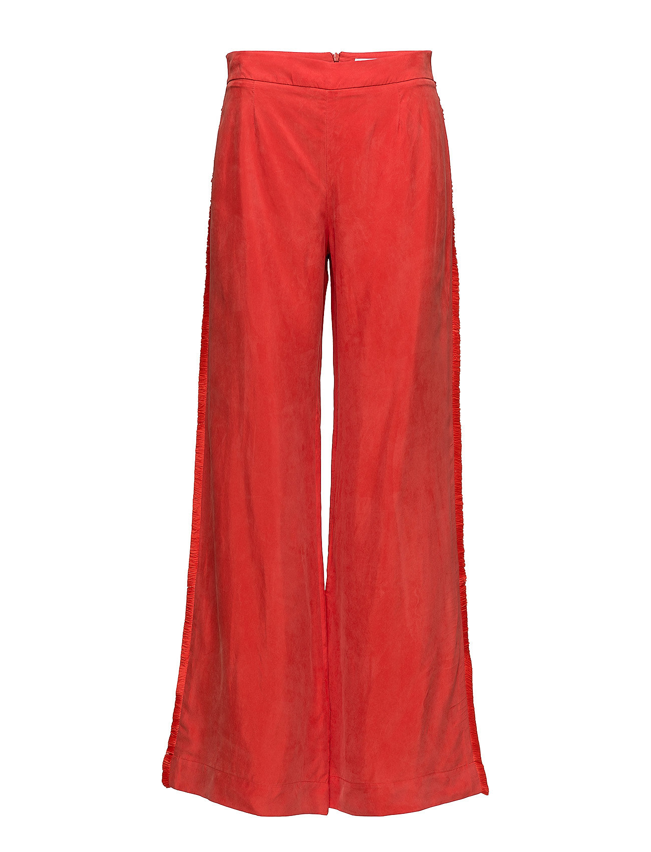 Malin 302 Fringed Cupro Wijde Broek Rood Stine Goya stine goya kopen in de aanbieding