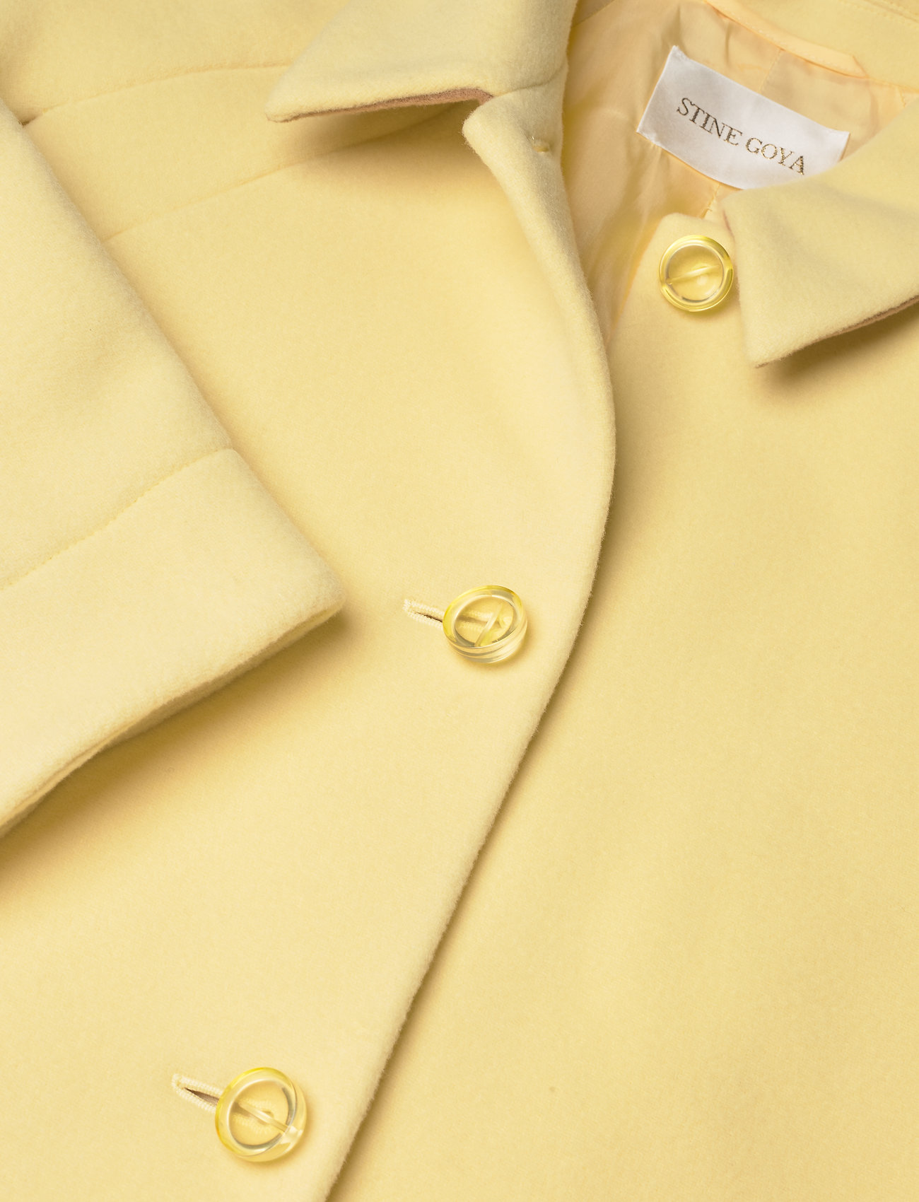 STINE GOYA - Mandala, 1318 Wool Outerwear - wollmäntel - pastel yellow - 3