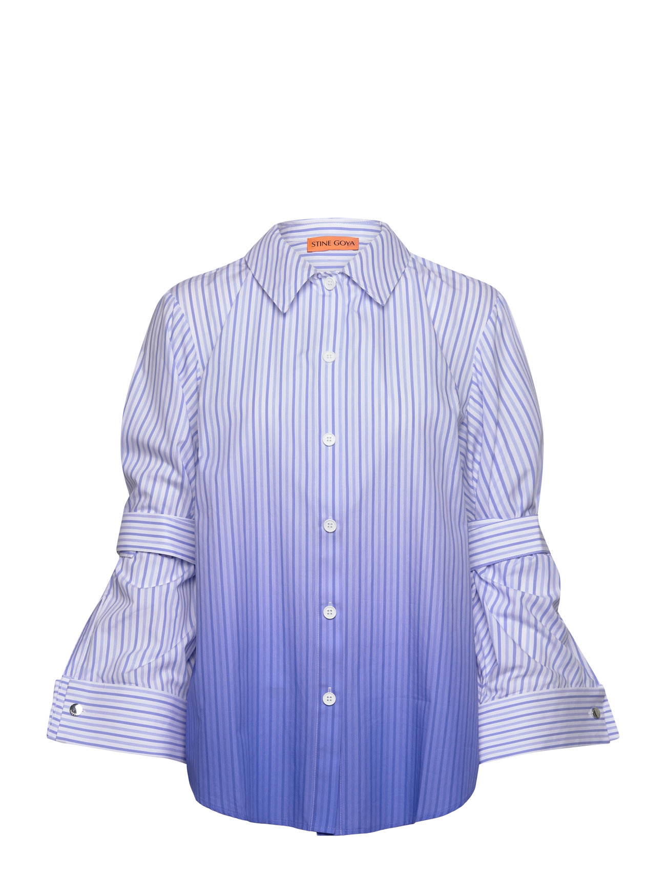 Sgnora, 2000 Printed Poplin Designers Shirts Long-sleeved Blue STINE GOYA
