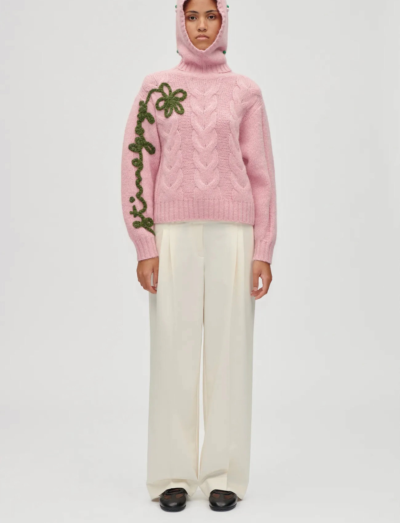 STINE GOYA 2418 Midweight Alpaca Knit, Balacla, One Size, Pink, Hovedbeklædning > Balaclava, Dame