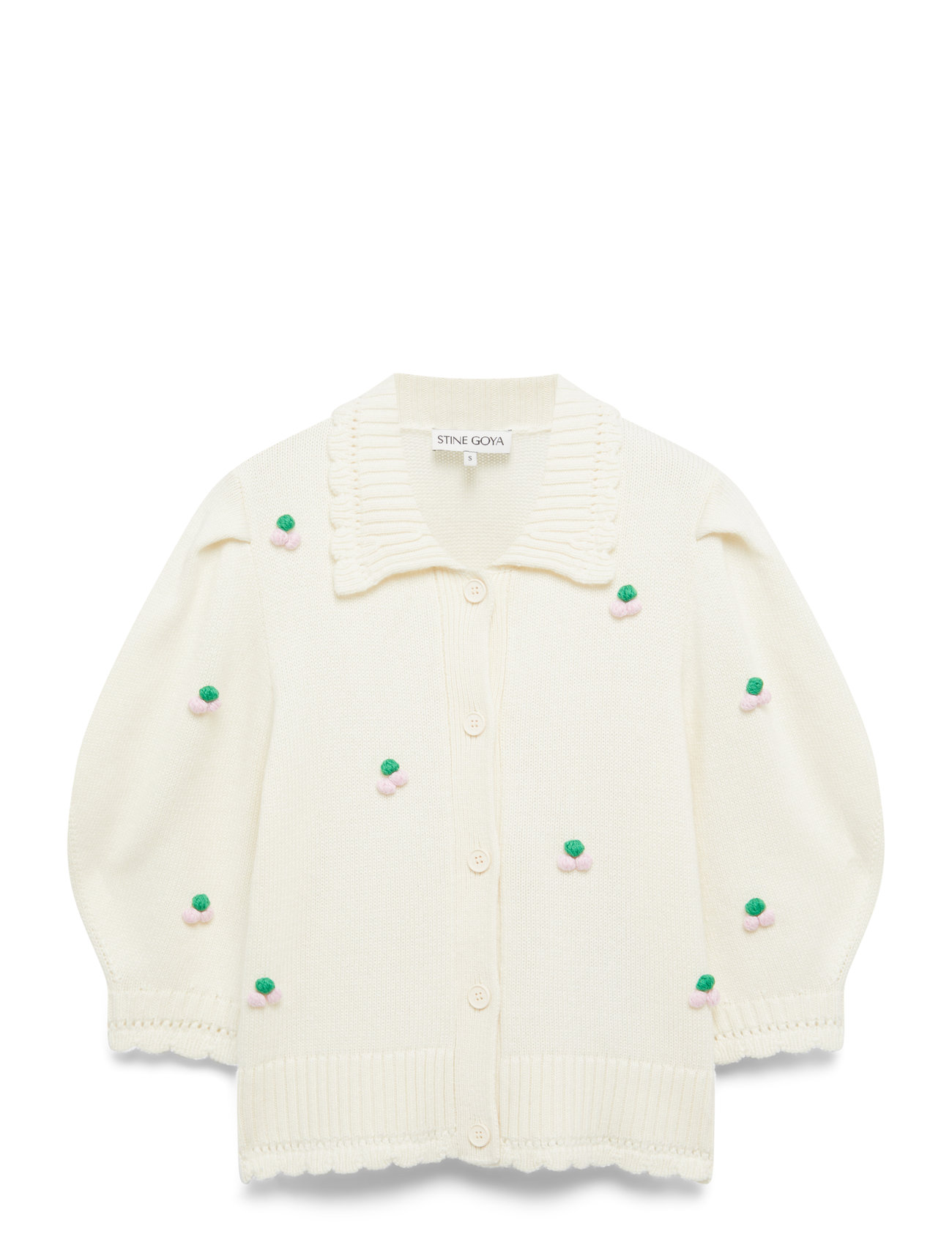 STINE GOYA 2359 Midweight Wool, Bubble Knit Po, L, Cream, Strik > Cardigans, Dame