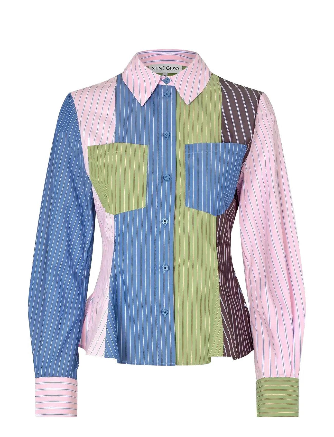 STINE GOYA 2405 Multi-Stripe Shirting, Pocket Blau - XL - Damen