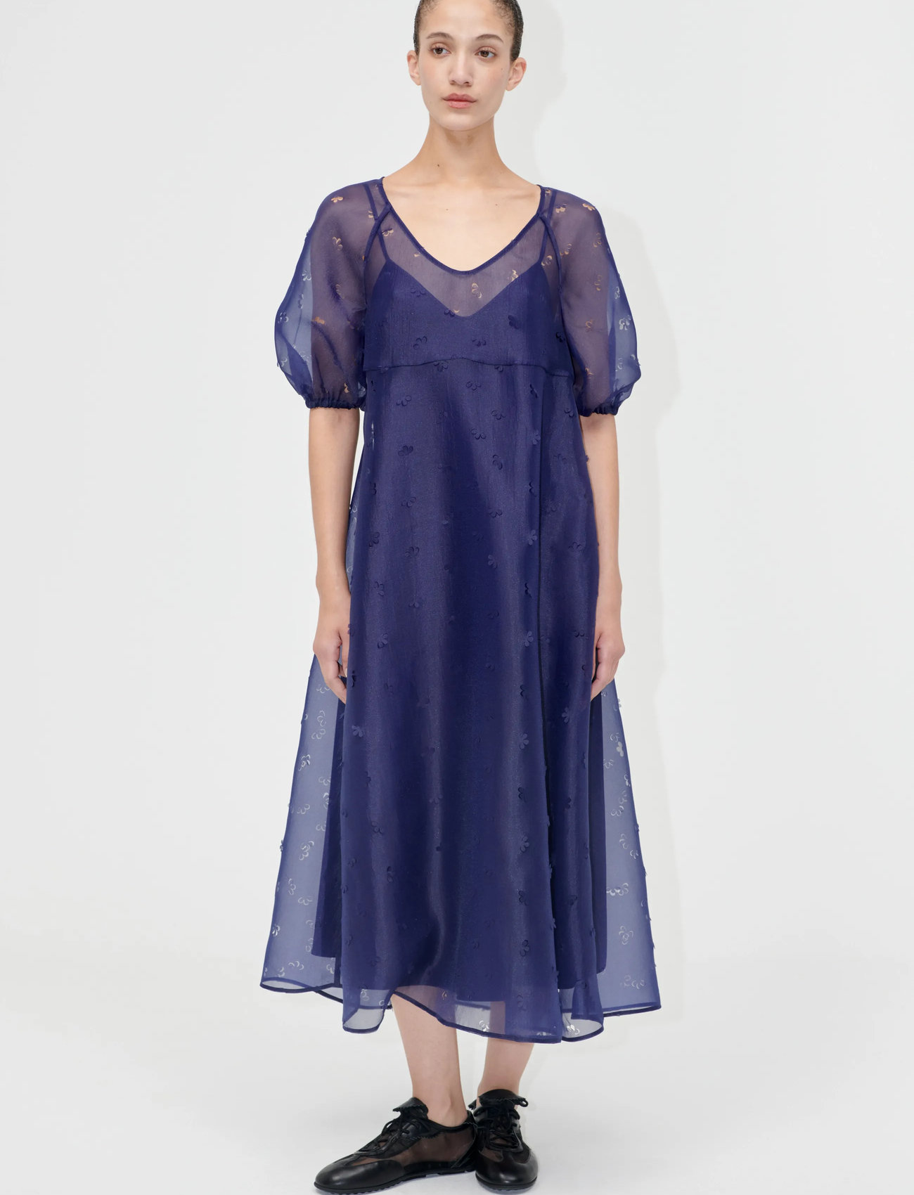 STINE GOYA 1608 Organza, Puff Sleeve Long Dres (SGASG-PF25-D129