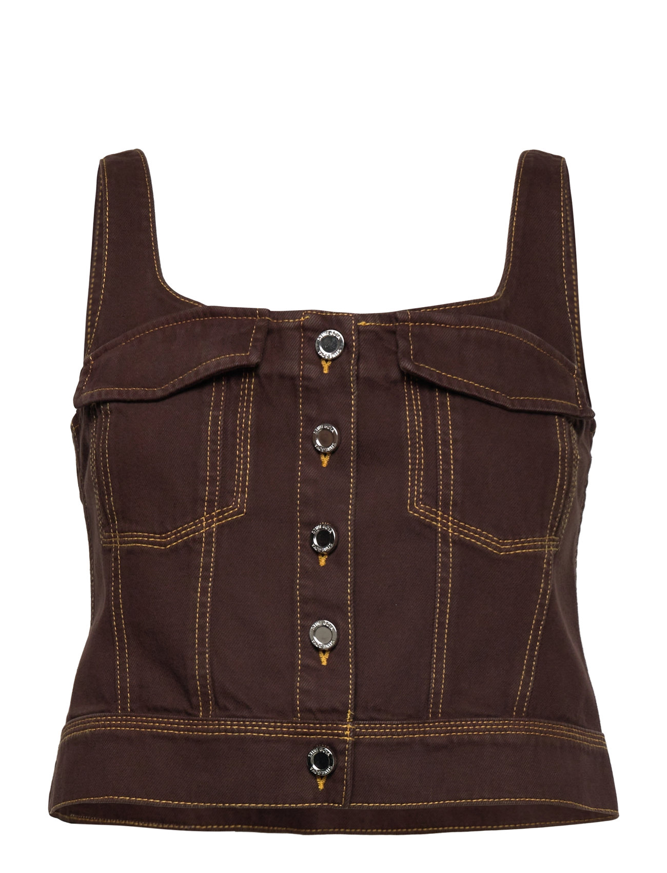 STINE GOYA 2251 Denim, Cropped Denim Bustier Braun - XS - Damen