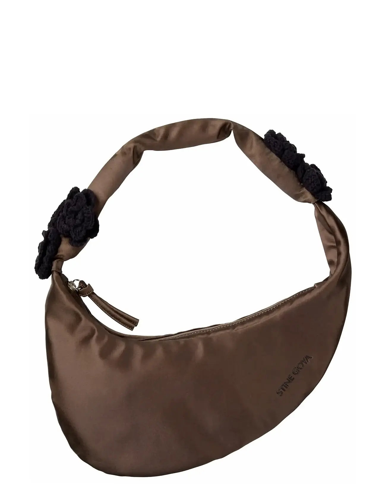 STINE GOYA Satchel, Crochet Flower Satchel, One Size, Brown, Designere > Små Skuldertasker-Crossbody-Tasker, Dame