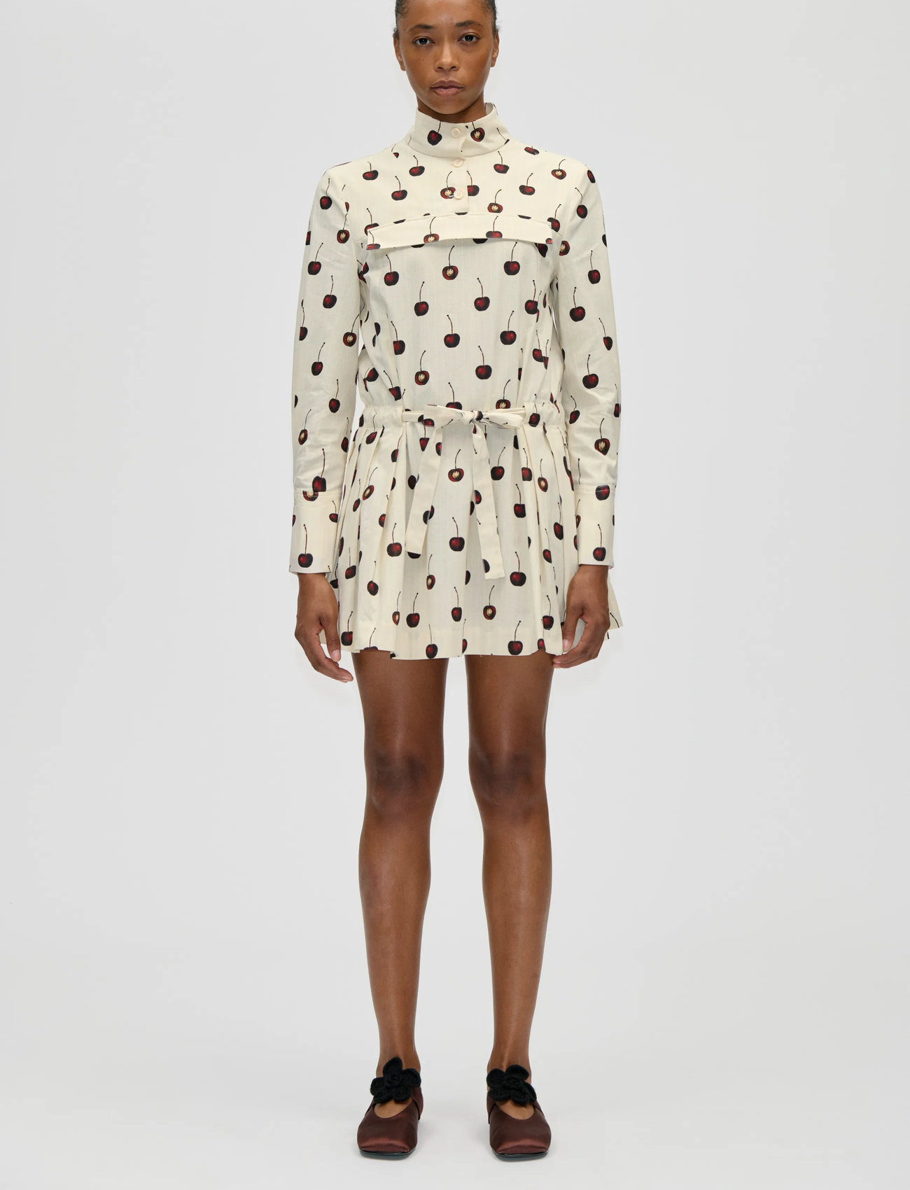 STINE GOYA Crisp Stripe Shirting, Pullover Parka Dress, S, Cream, Kjoler > Kort Kjole, Dame