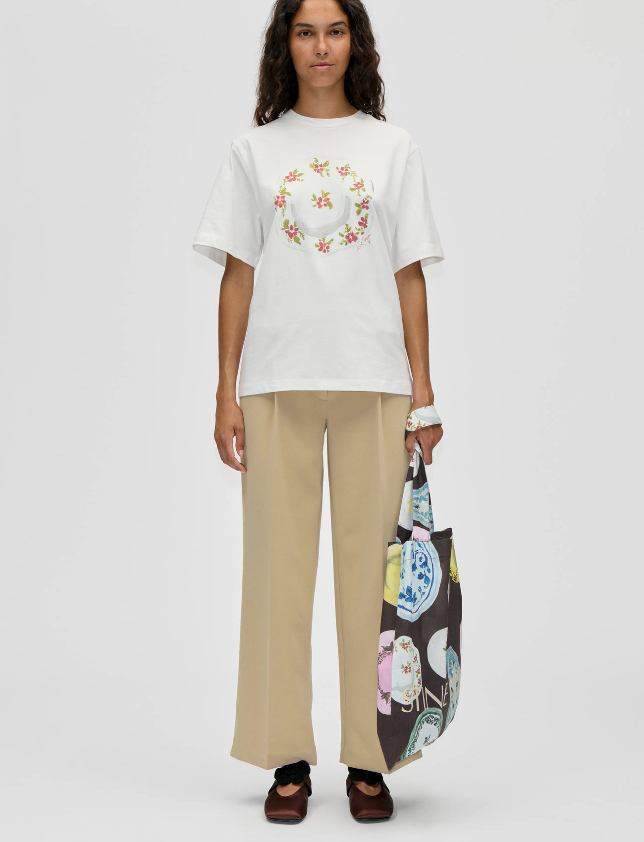 STINE GOYA Light Jersey, Short Sleeve T-Shirt, XL, White, T-Shirts & Toppe > Kortærmede, Dame
