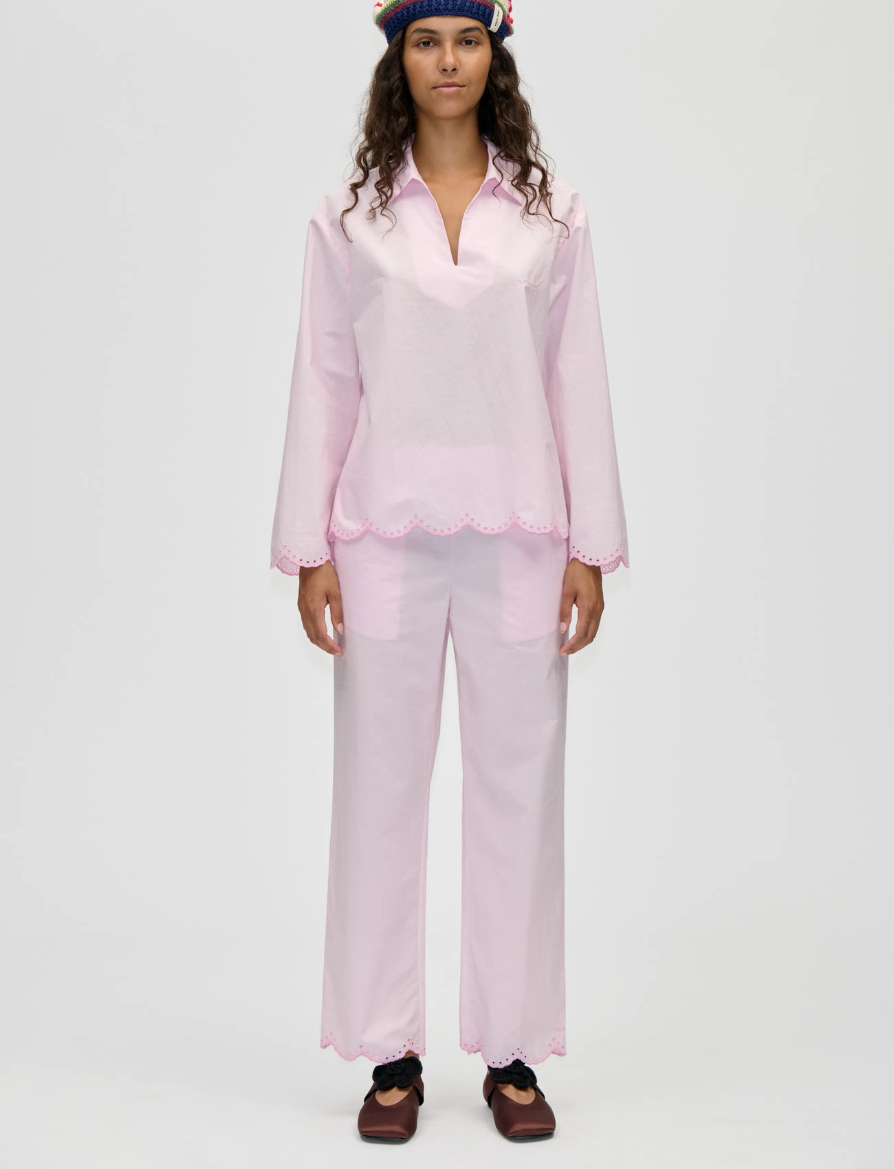 STINE GOYA Light Cotton, Long Sleeve Tunic Top, L, Pink, Skjorter > Langærmede, Dame
