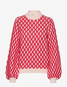 Carlo, 652 Contrast Cable Knit - RED