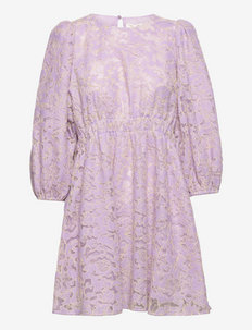 Nadia, 1381 Organza Embroidery - krótkie sukienki - 2018 embroided wallpaper lilac