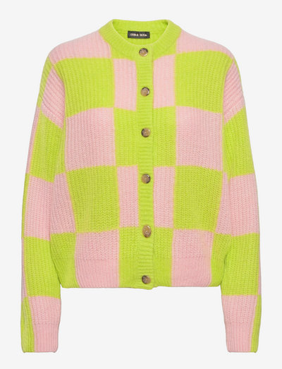 Harry, 1270 Fair Isle Knit - cardigans - lime check