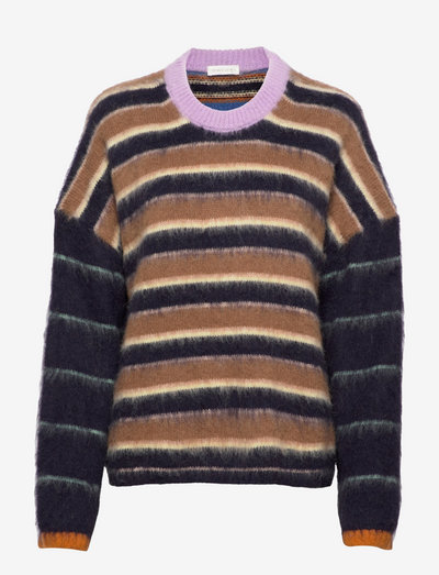 Lucs, 1344 Stripes Fluffy Knit - tröjor - stripes multi