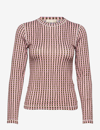 Juno, 1333 Top - t-shirts & tops - gingham pink