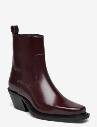 Gurly, 1472 Square Boot - heeled ankle boots - polido burgundy