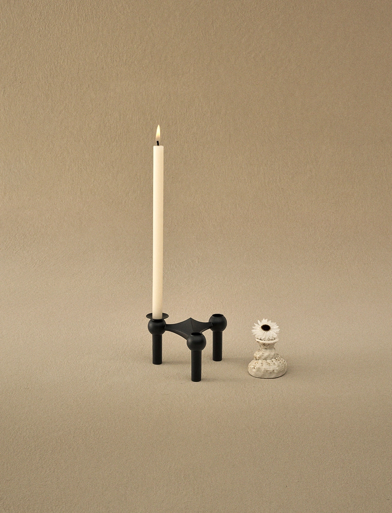 STOFF Nagel Stoff Nagel Candle Holder Cuff (Set With 3 Pcs), 2.85 cm, Black, Lysestager & Lanterner > Lysestager, Unisex