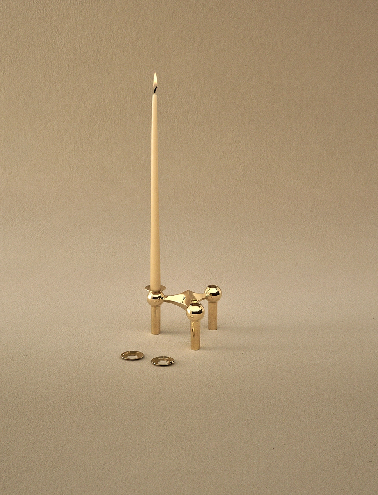 STOFF Nagel Stoff Nagel Candle Holder Cuff (Set With 3 Pcs), 2.85 cm, Gold, Lysestager & Lanterner > Lysestager, Unisex