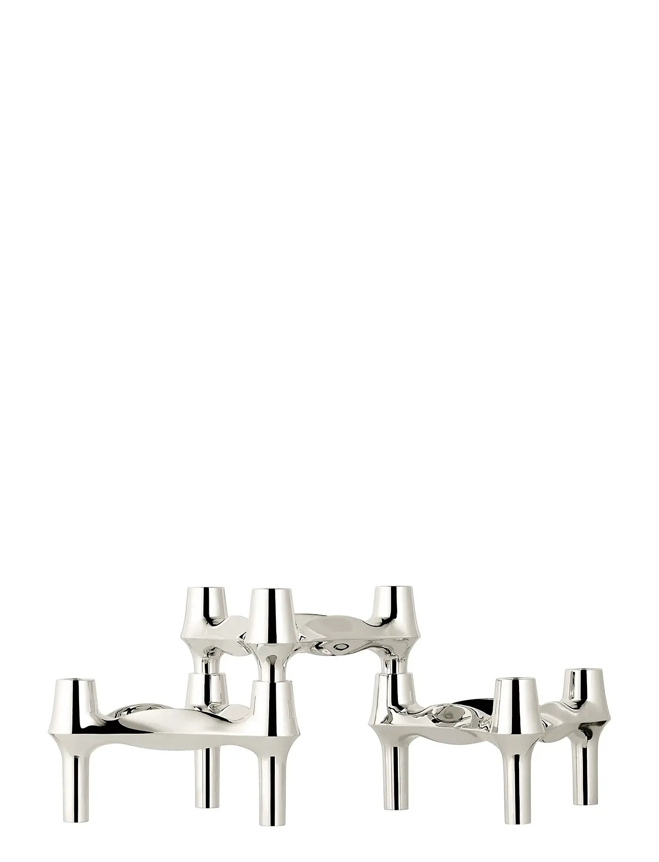 STOFF Nagel Stoff Nagel Bmf Candle Holder (Set With 3 Pcs), 6.7X11.7 cm, Silver, Lysestager & Lanterner > Lysestager, Unisex