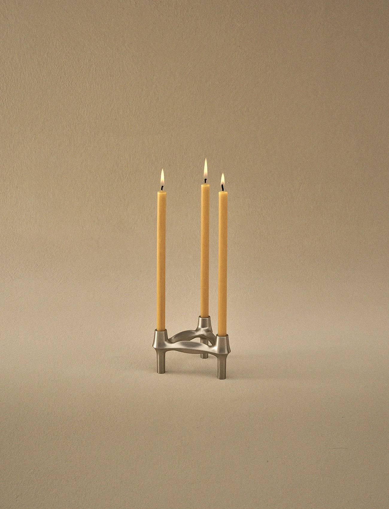 STOFF Nagel Stoff Nagel Bmf Candle Holder, 6.7X11.7 cm, Silver, Lysestager & Lanterner > Lysestager, Unisex